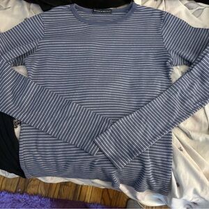 brandy melville blue/white striped long sleeve
